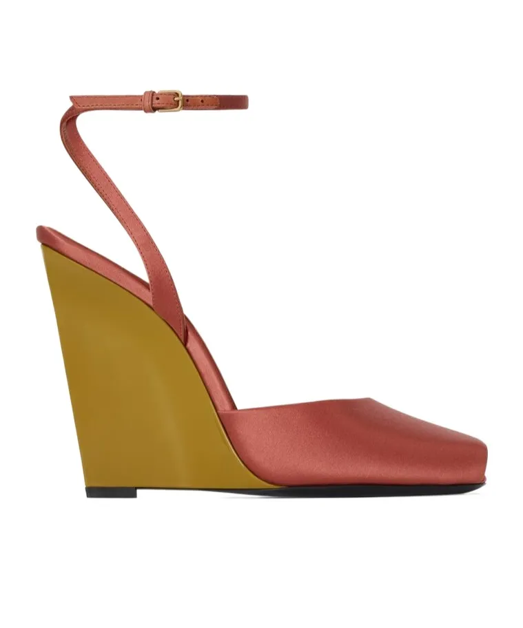 Saint Laurent La Scandale Wedge Sandals