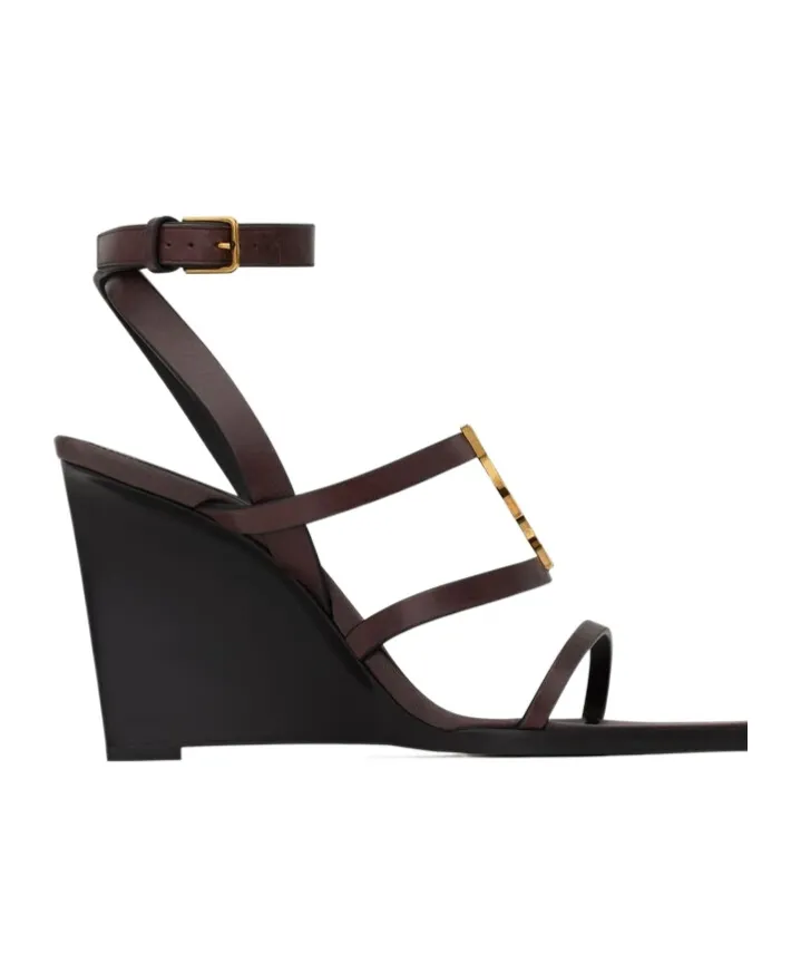 Saint Laurent Cassandra Logo Plaque Sandals