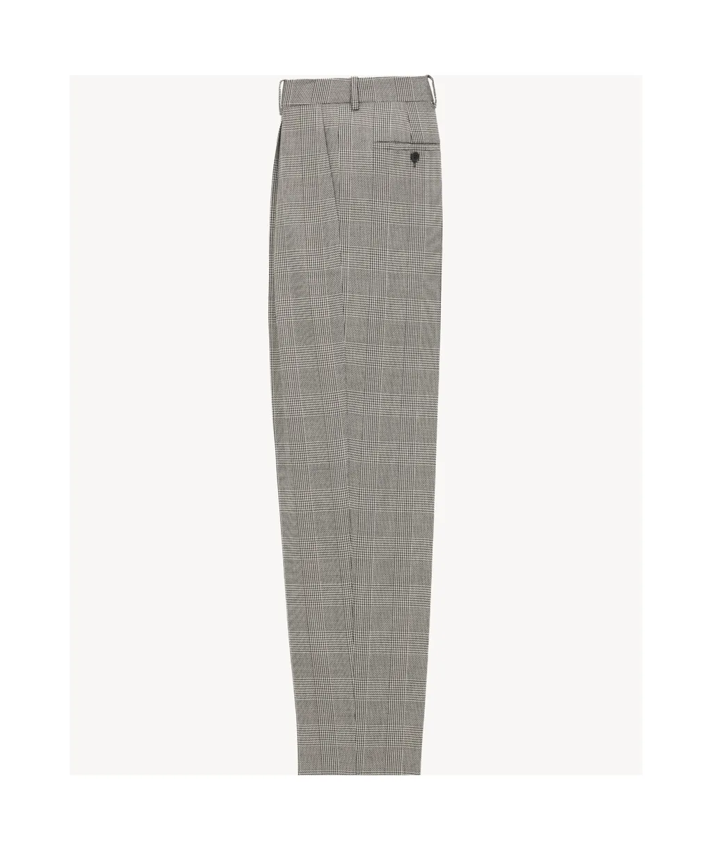 Saint Laurent High Waist Checked Trousers