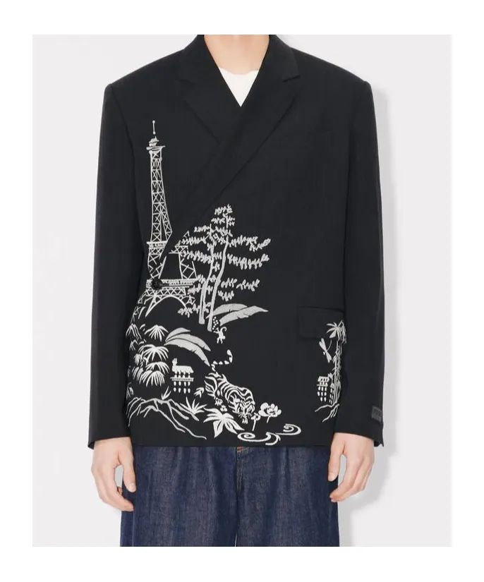 Embroidered Tailored Kimono Jacket Kenzo Paris Jungle