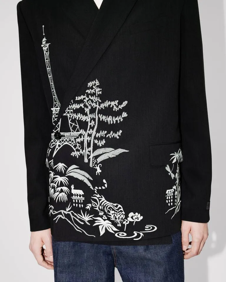 Embroidered Tailored Kimono Jacket Kenzo Paris Jungle