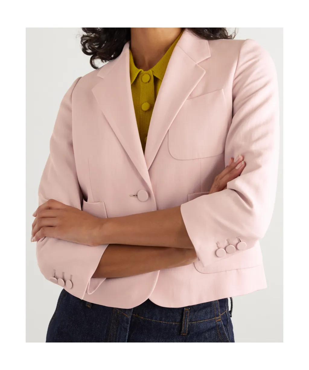 Dries Van Noten Single-Breasted Cropped Blazer