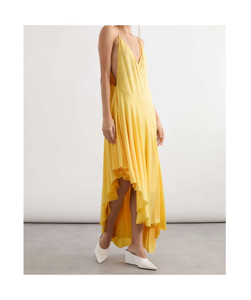 Asymmetric Jersey Midi Dress
