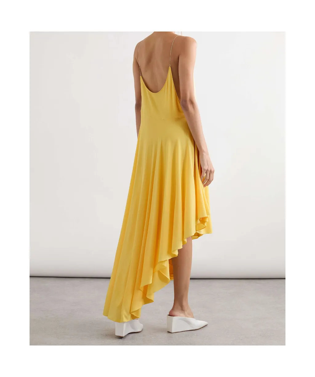 Asymmetric Jersey Midi Dress
