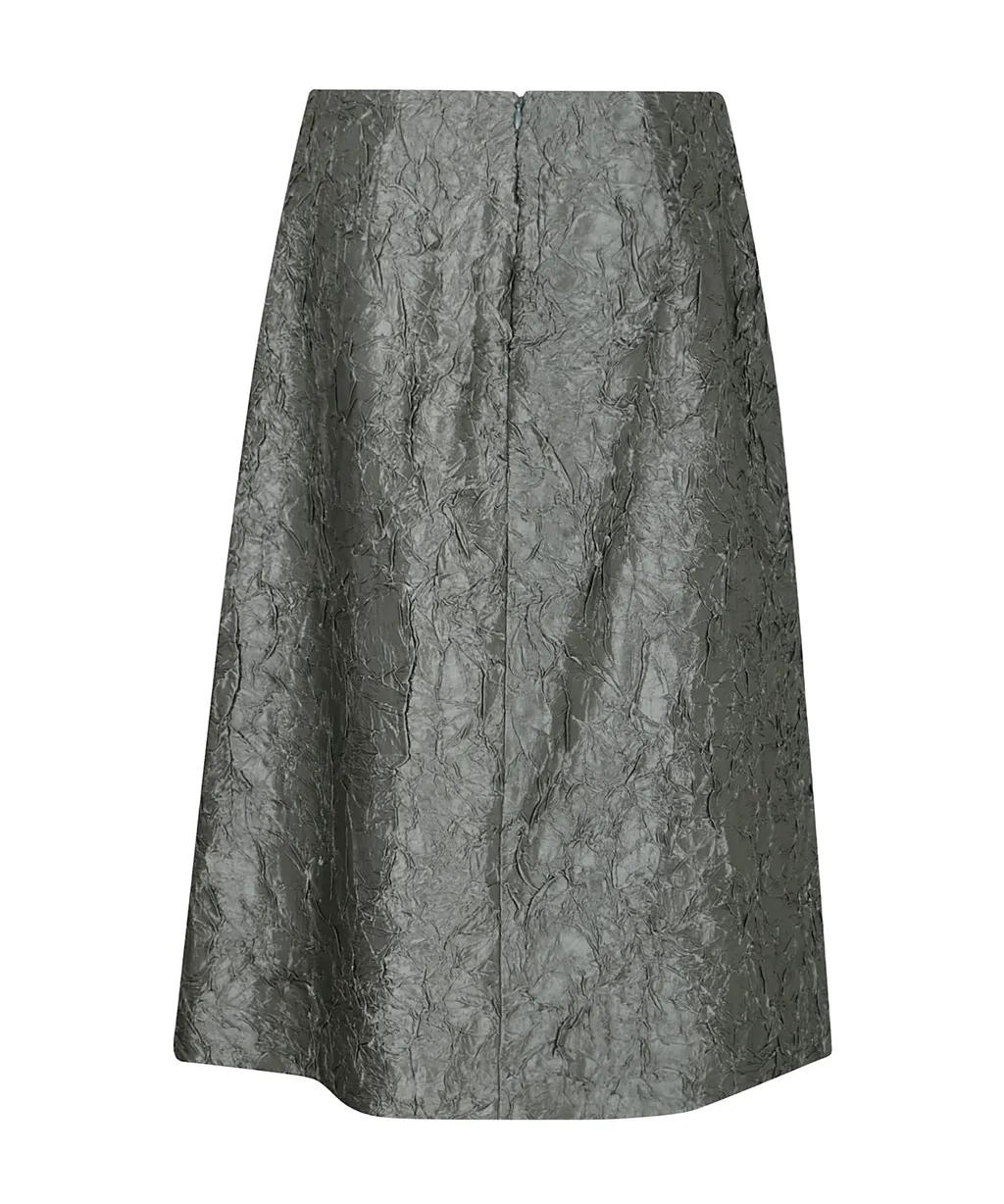 Dries Van Noten Front-Slit Creased Mini Skirt