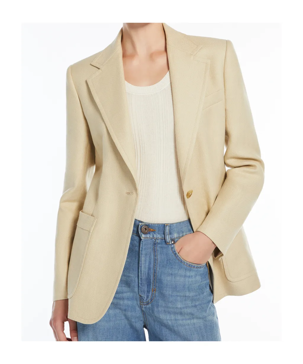 Cotton And Linen Single-Breasted Blazer