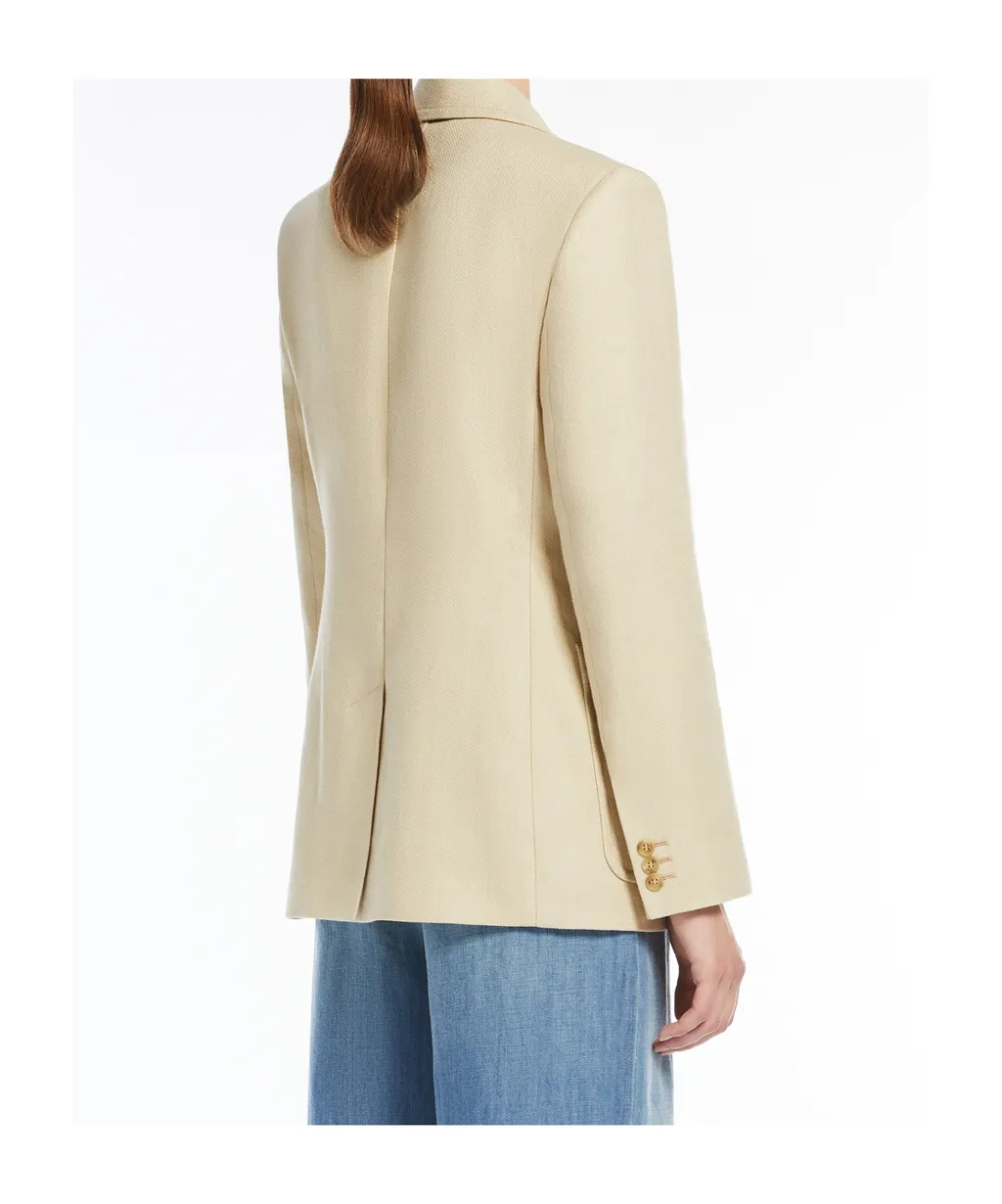 Cotton And Linen Single-Breasted Blazer