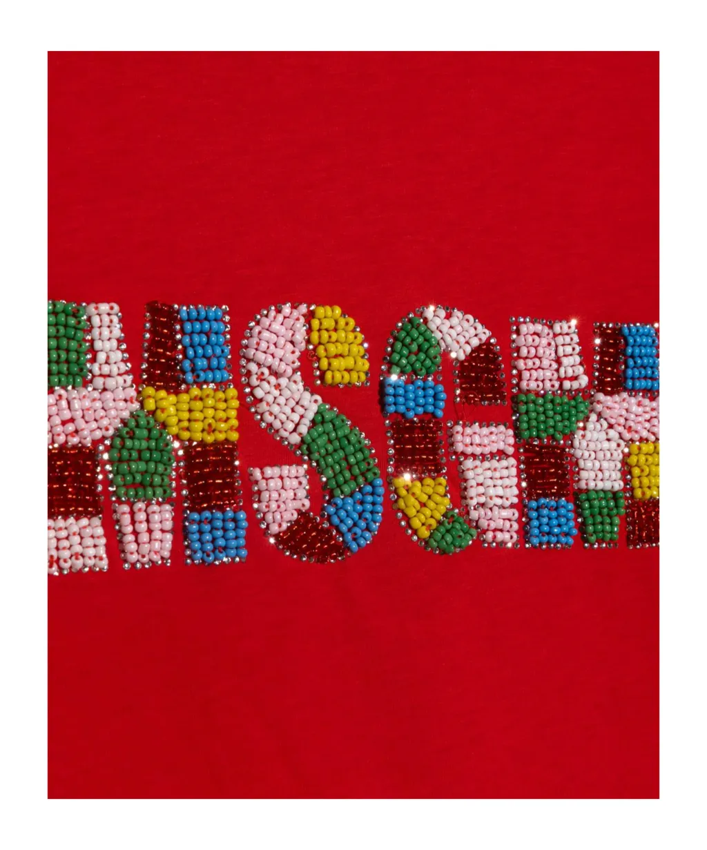 Msgm Kids Logo Embellished Crewneck T-Shirt