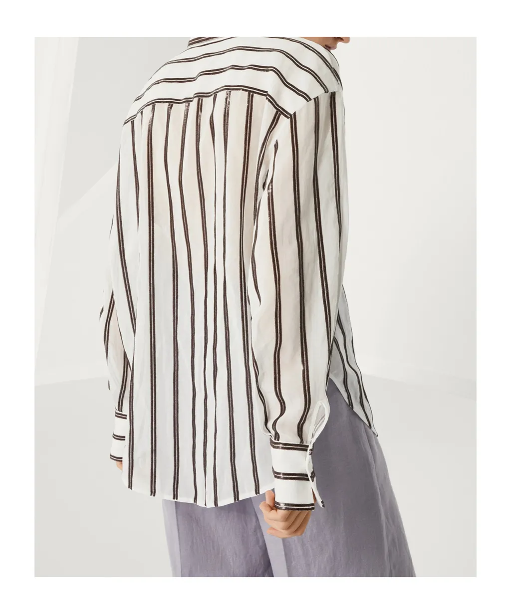 Brunello Cucinelli Sequin Embellished Long-Sleeved Shirt