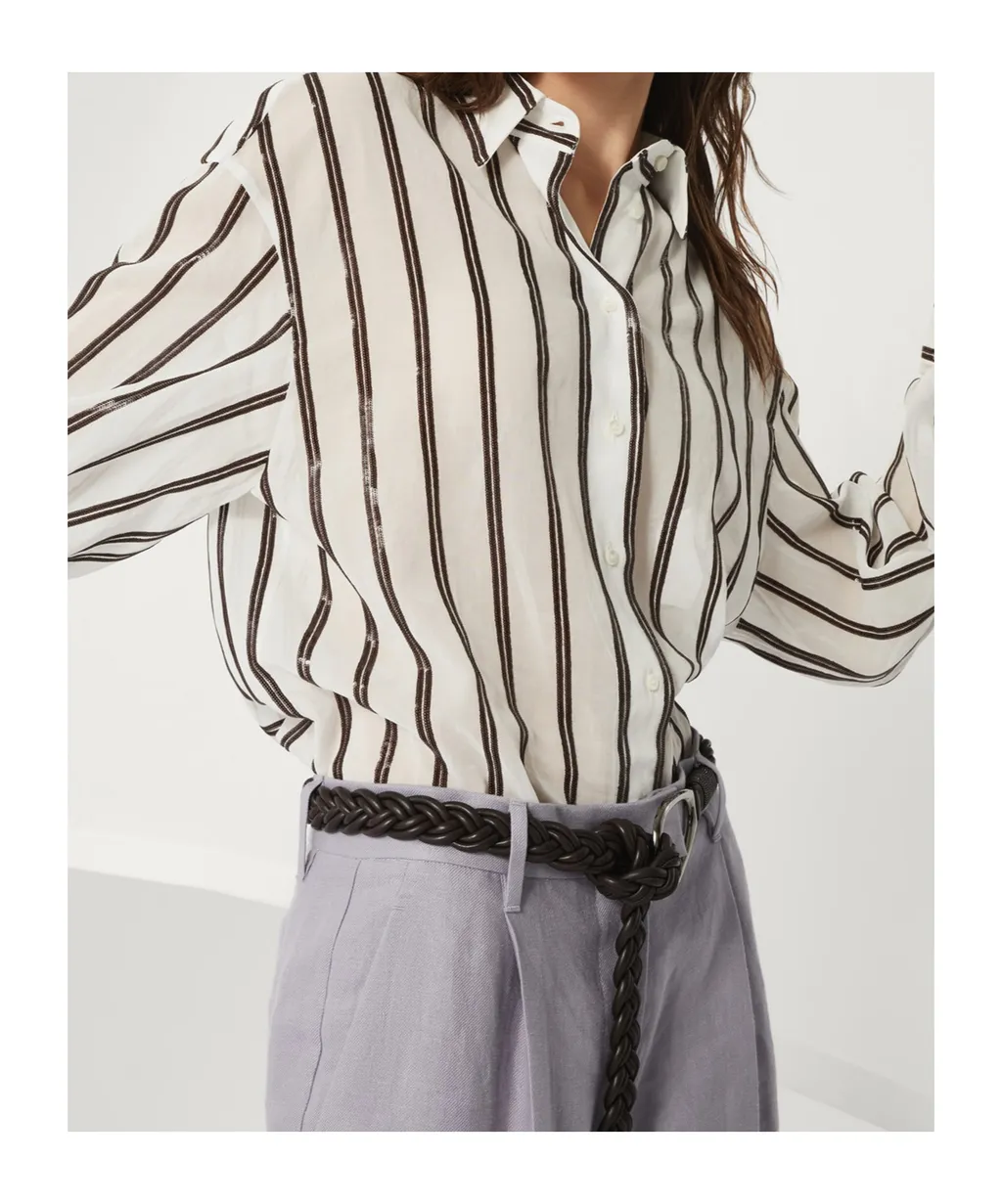 Brunello Cucinelli Sequin Embellished Long-Sleeved Shirt