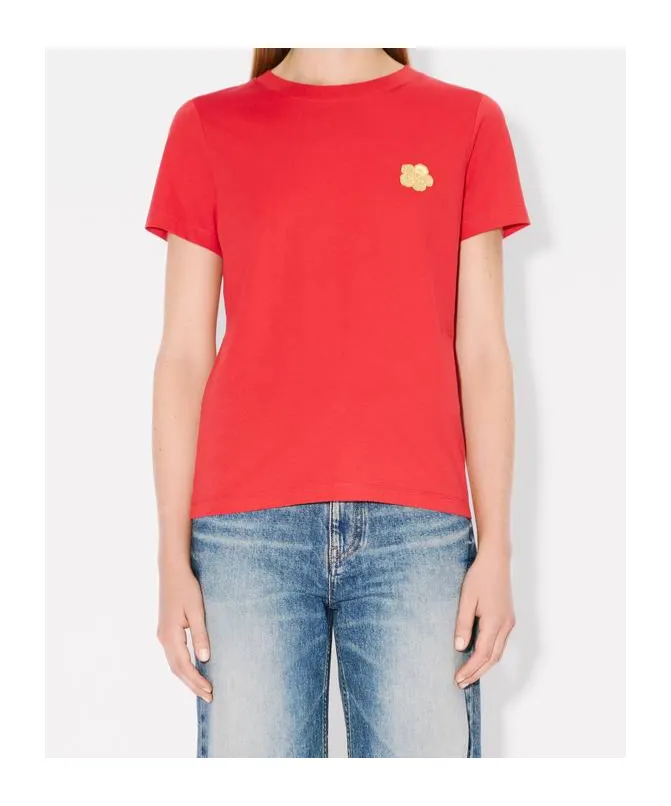 Embroidered Cotton T-Shirt Boke Flower
