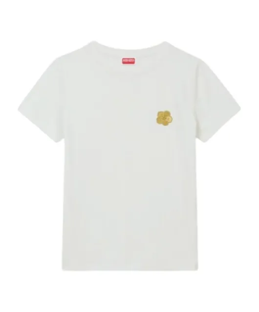 Embroidered Cotton T-Shirt Boke Flower