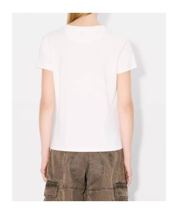 Embroidered Cotton T-Shirt Boke Flower