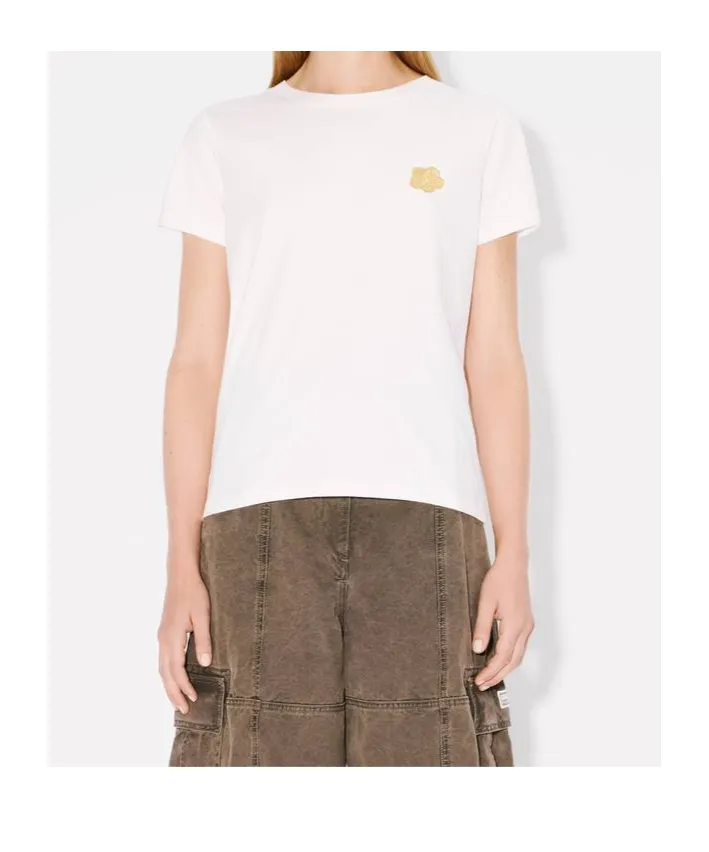 Embroidered Cotton T-Shirt Boke Flower