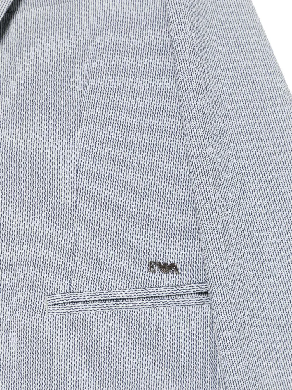 Emporio Armani Kids Logo Plaque Striped Blazer