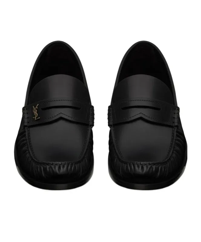 Saint Laurent Laurent Logo Plaque Slip-On Loafers
