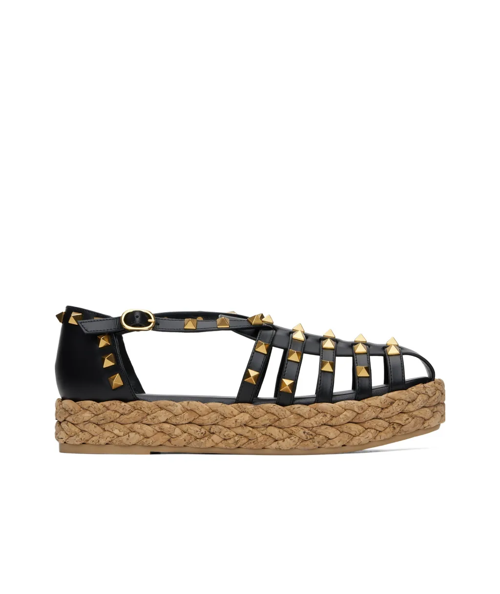 Rockstud Buckle Detailed Flat Shoes