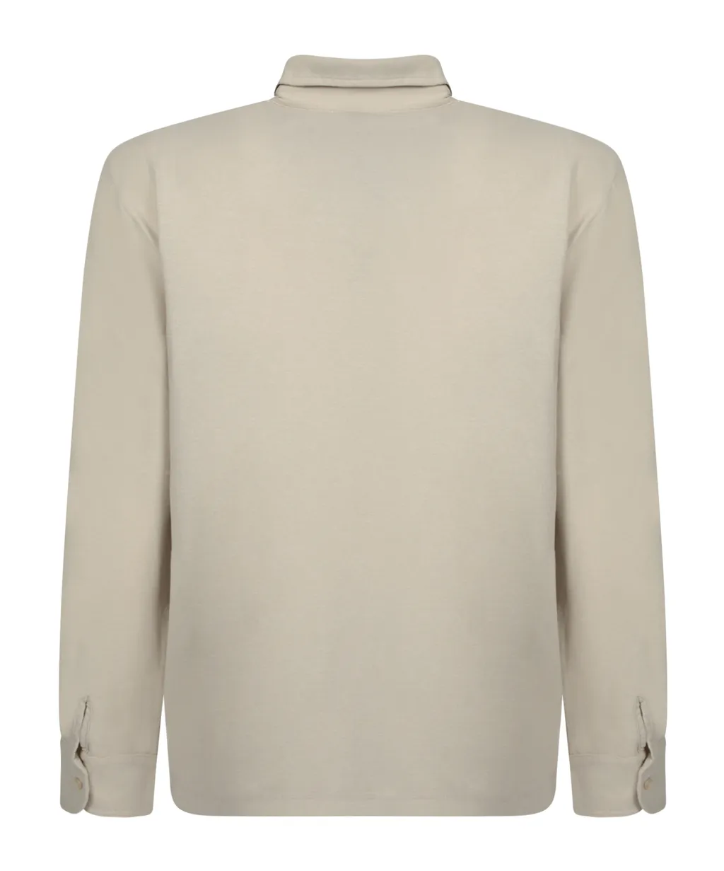 Zanone Crepe Long Sleeve Polo Shirt