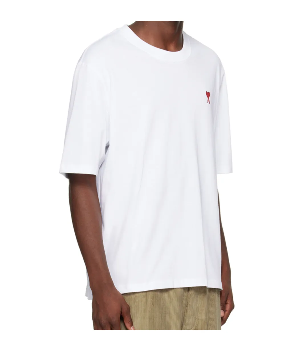 Ami Paris Ami De Coeur Logo Embroidered Crewneck T-Shirt