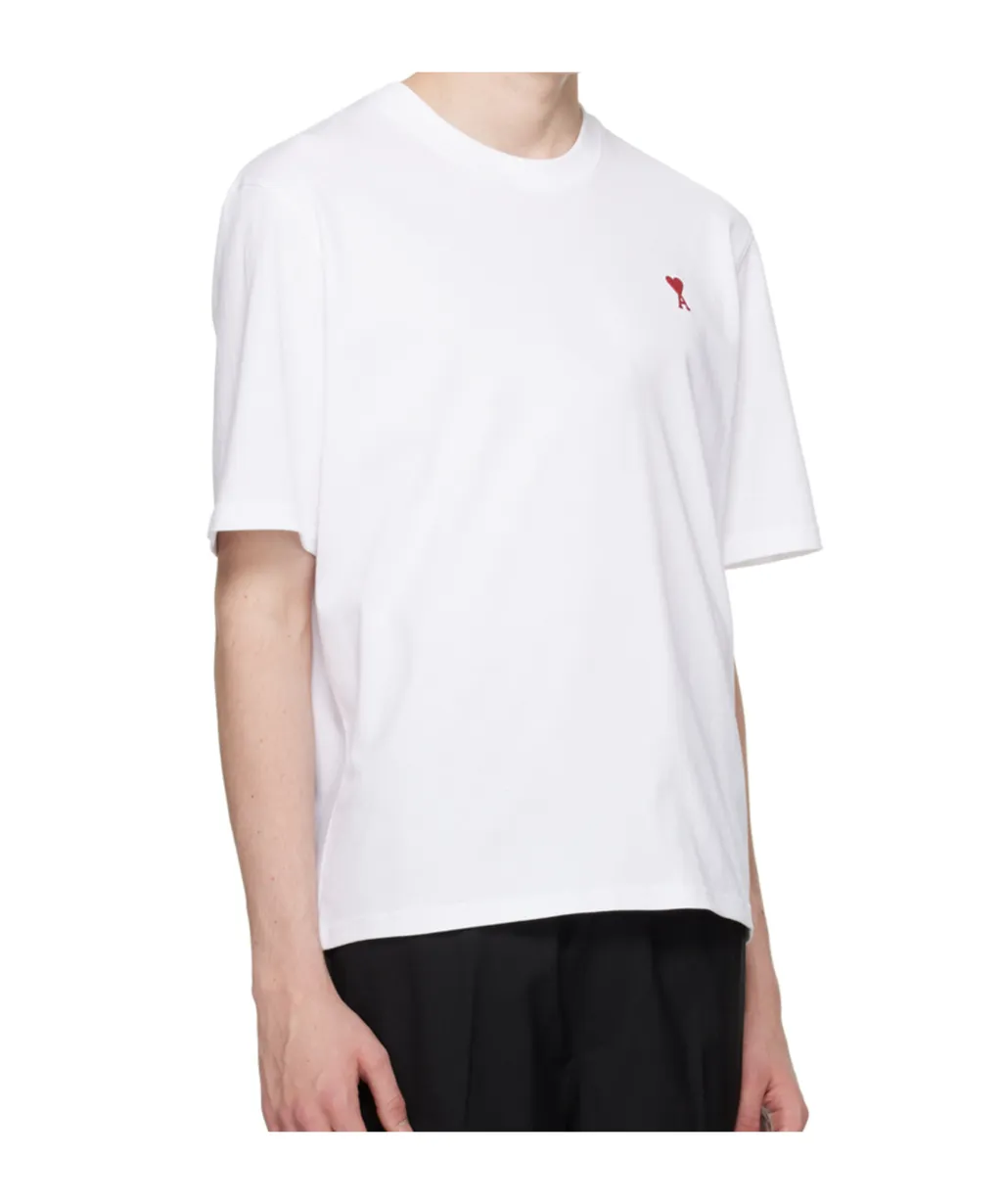 Ami Paris Ami De Coeur Logo Embroidered Crewneck T-Shirt
