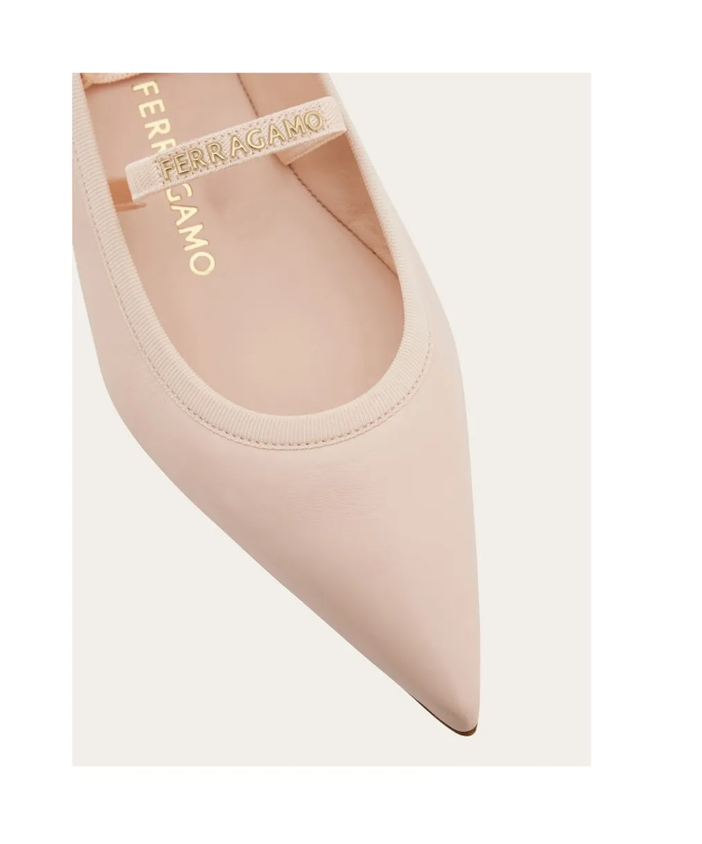 Ballet Flat With Ankle Ribbon