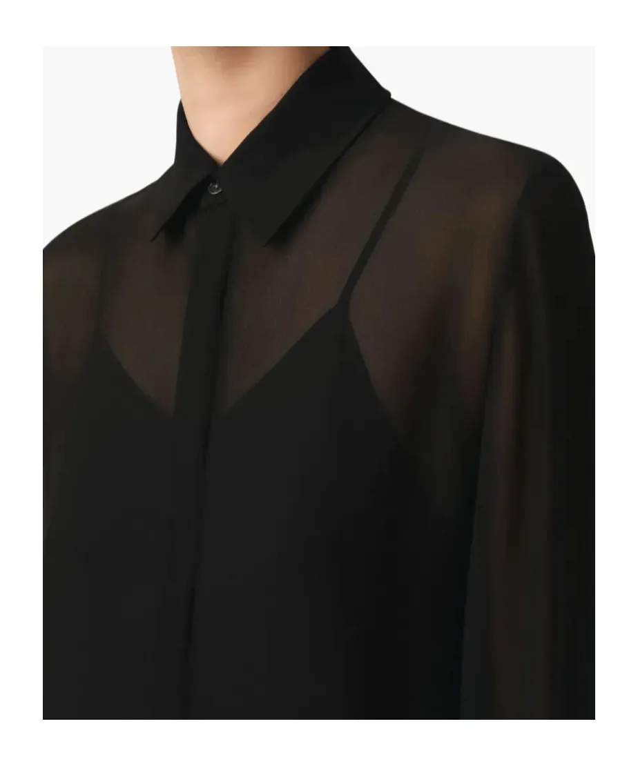 Ami Paris Long-Sleeved Pleated Midi Dress