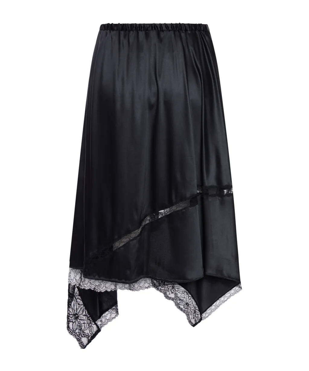 Asymmetrical Silk Midi Skirt