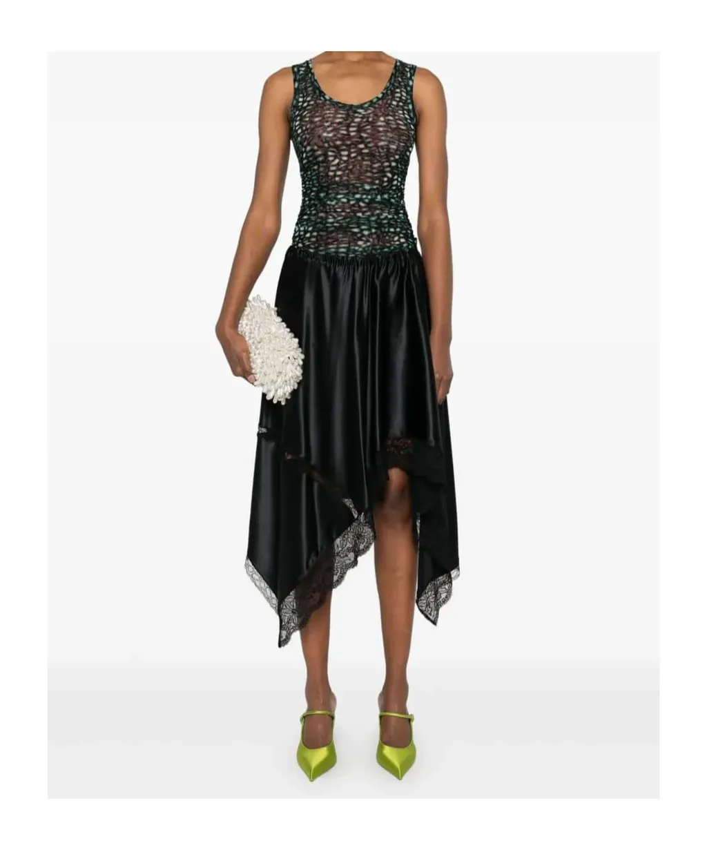 Asymmetrical Silk Midi Skirt