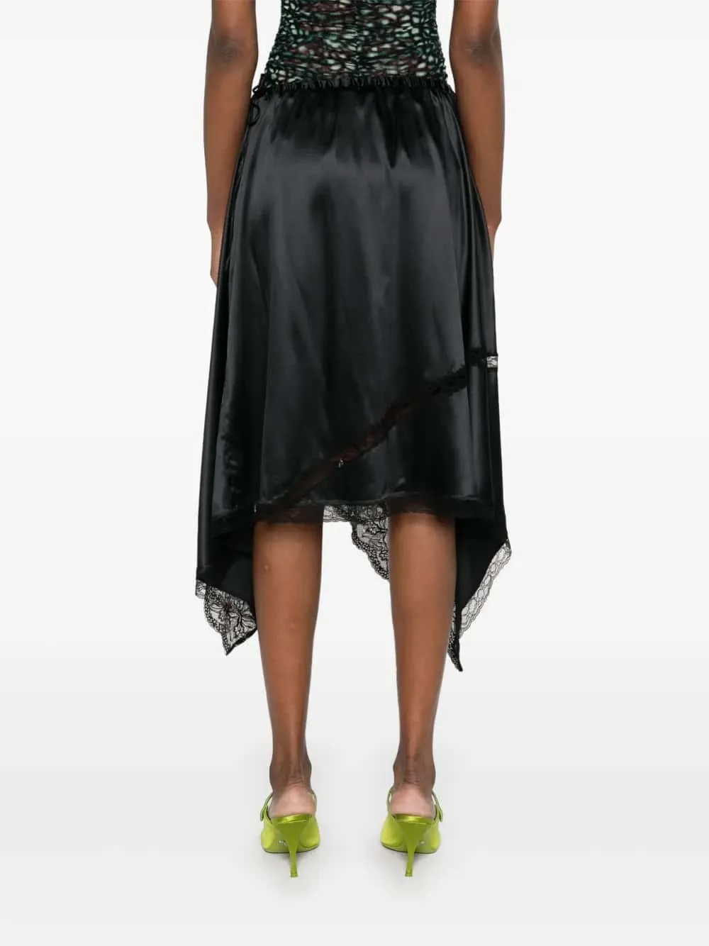 Asymmetrical Silk Midi Skirt