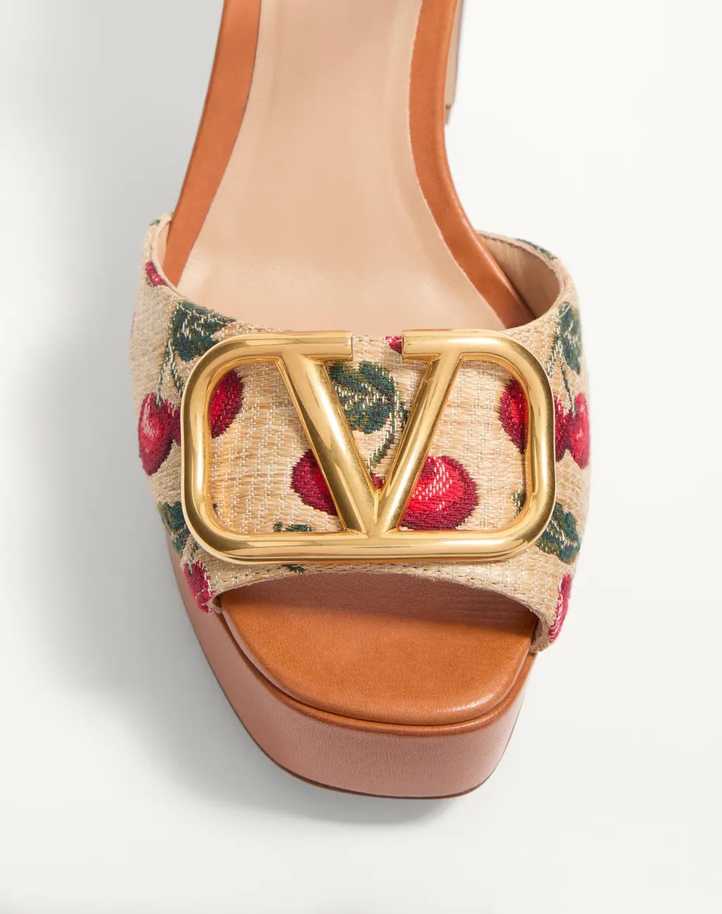 Valentino Vlogo Cherryfic High Block Heel Sandals