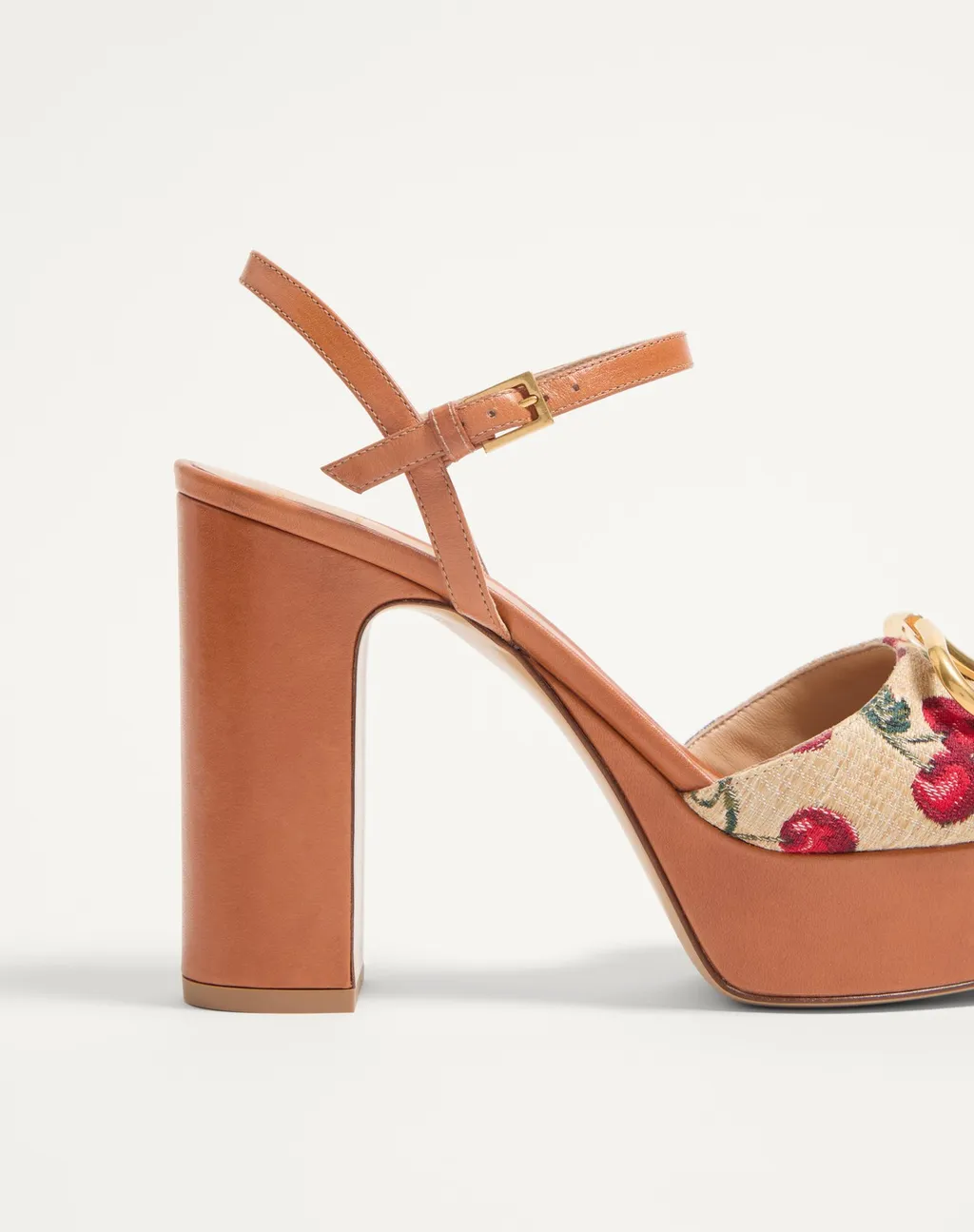 Valentino Vlogo Cherryfic High Block Heel Sandals