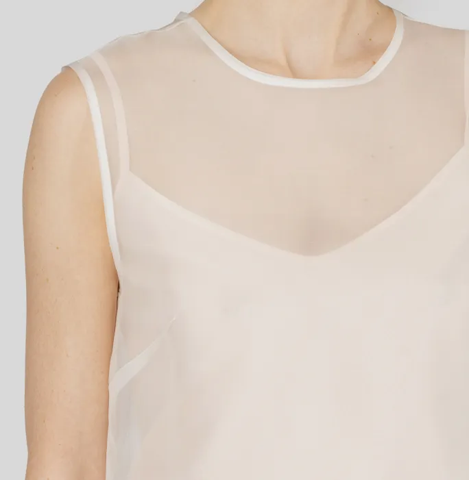 P.A.R.O.S.H. Semi-Sheer Sleeveless Top