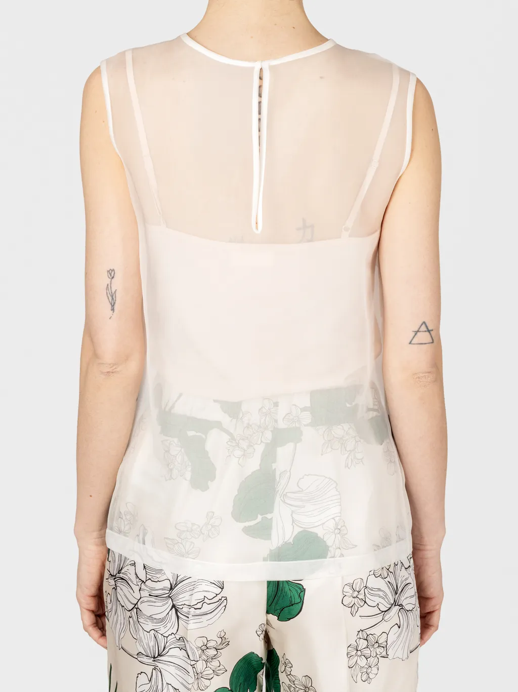 P.A.R.O.S.H. Semi-Sheer Sleeveless Top