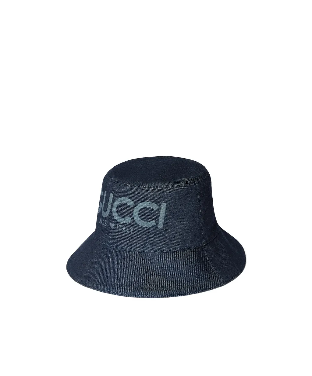 Gucci Logo Detailed Denim Bucket Hat