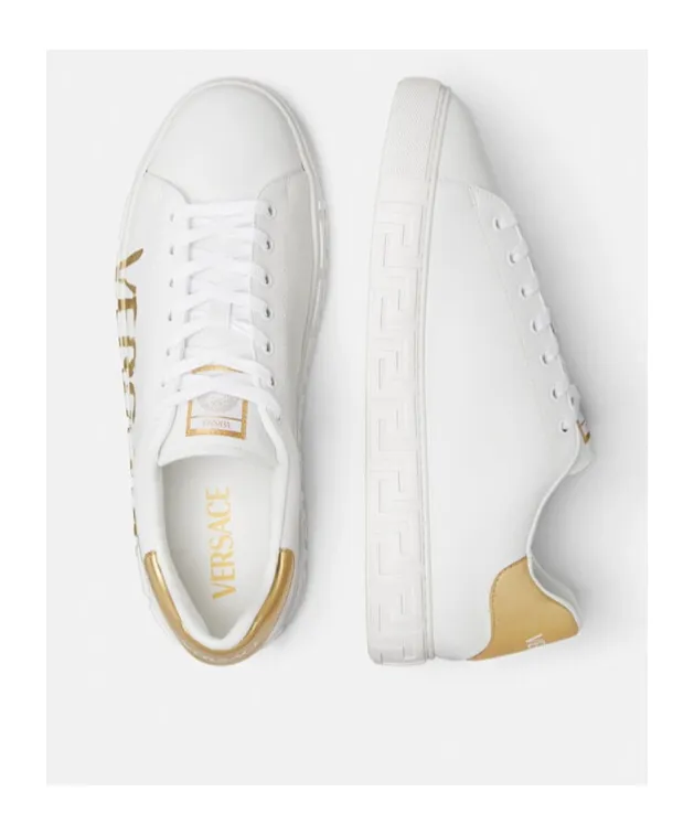Versace Logo-Printed Lace-Up Sneakers