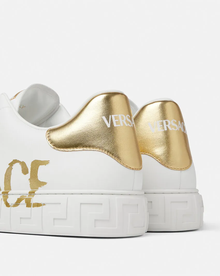 Versace Logo-Printed Lace-Up Sneakers