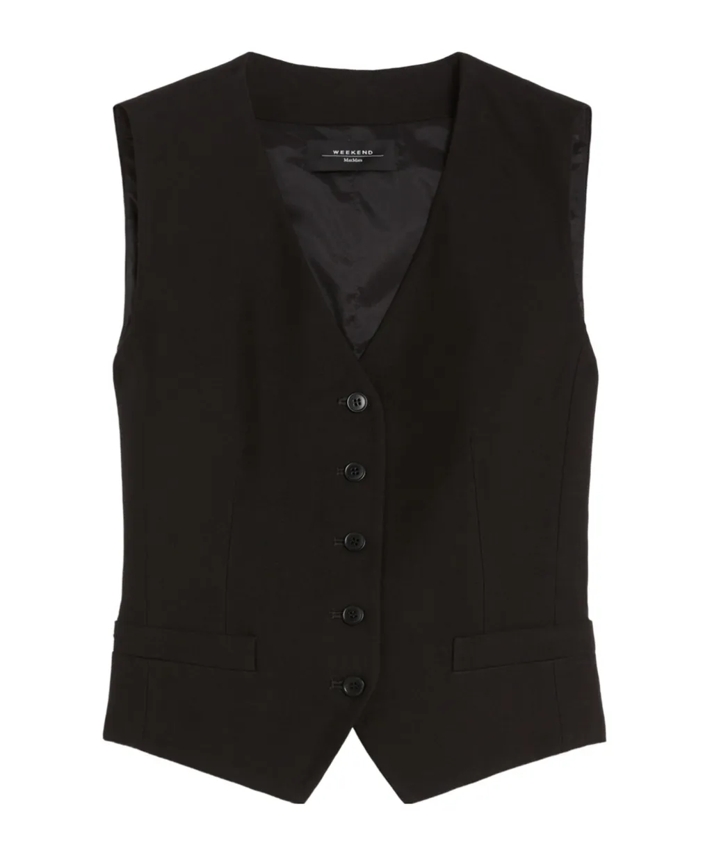 Viscose And Linen Canvas Waistcoat