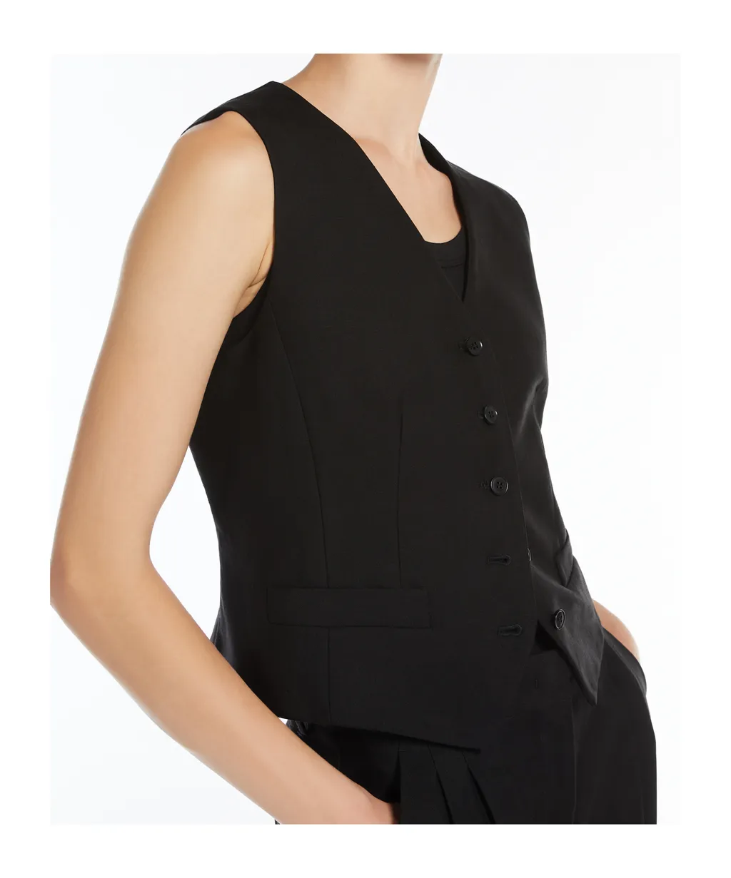 Viscose And Linen Canvas Waistcoat