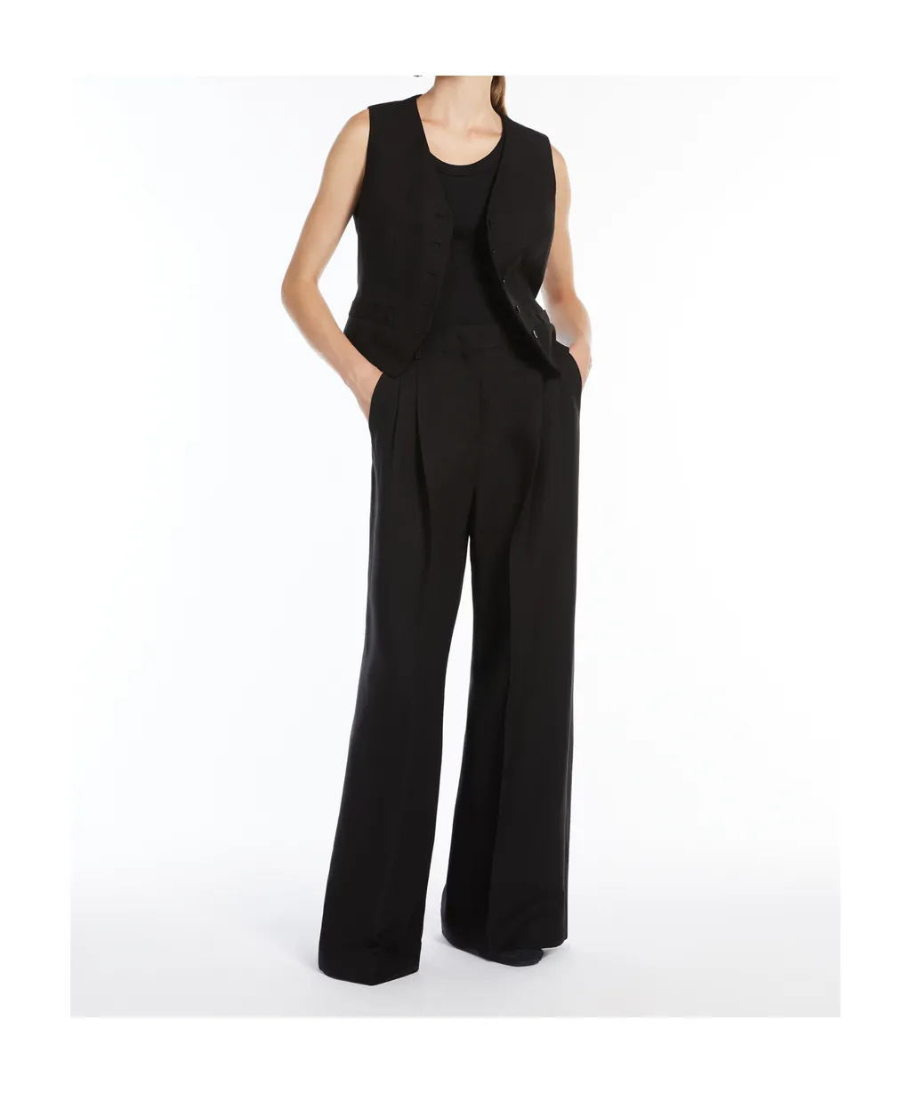 Viscose And Linen Canvas Waistcoat
