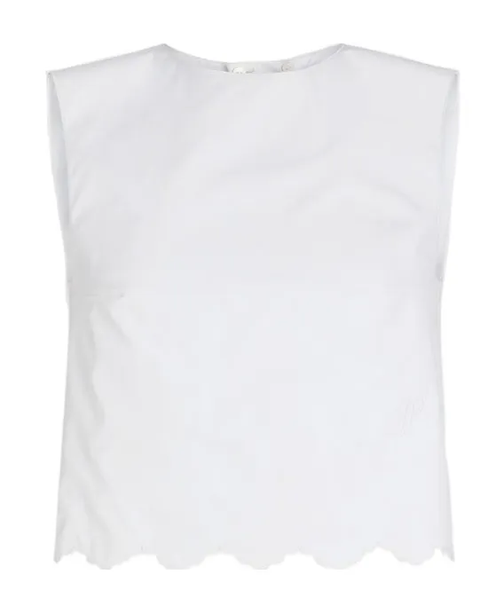Patou Scalloped Hem Sleeveless Top