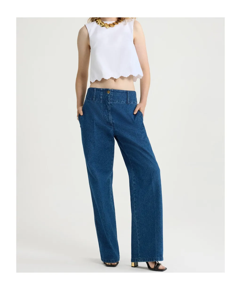 Patou Scalloped Hem Sleeveless Top