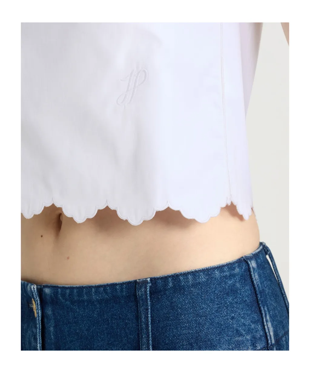 Patou Scalloped Hem Sleeveless Top