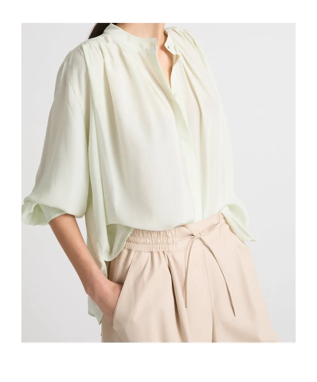 Pleated Silk Shirt