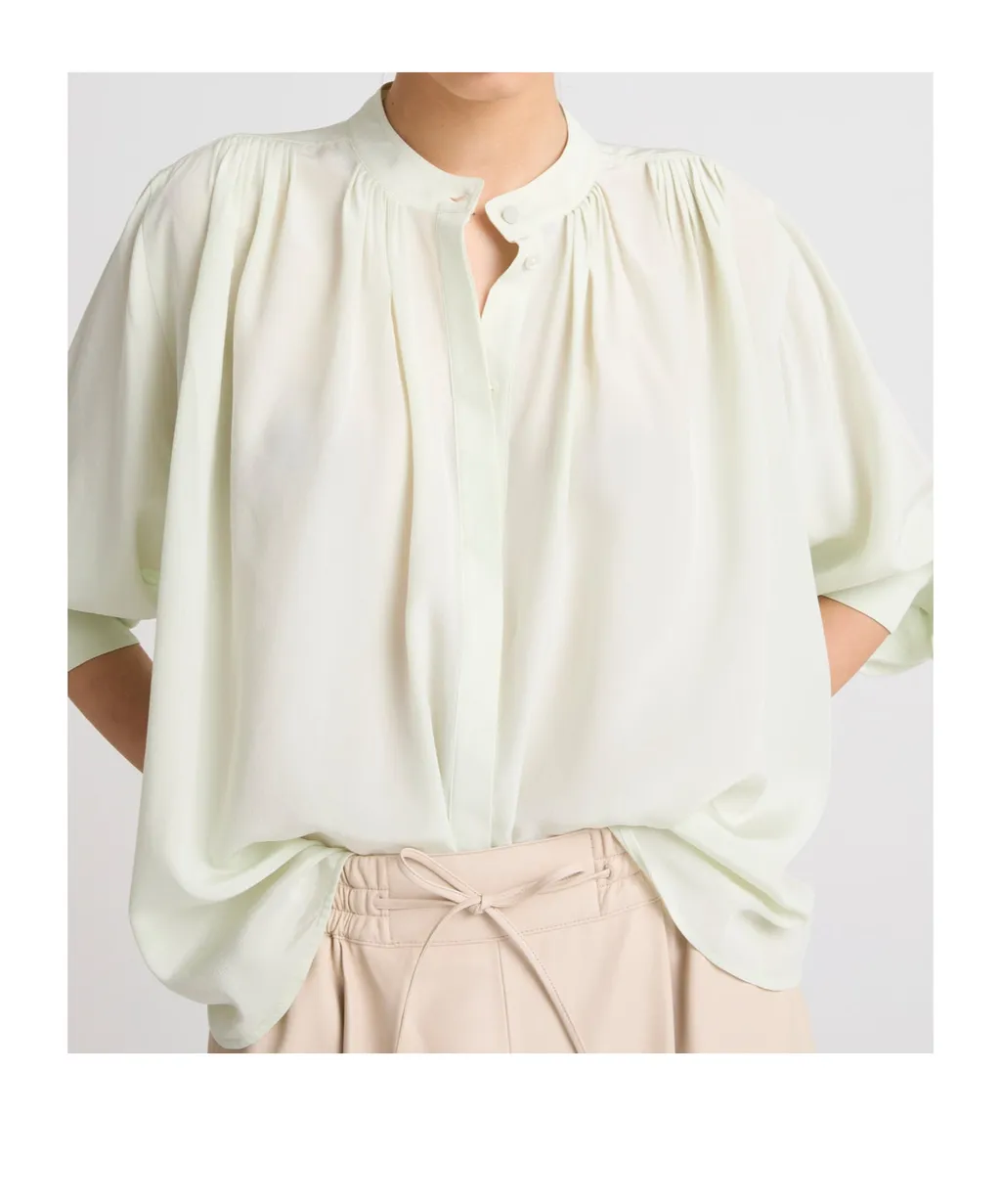 Pleated Silk Shirt