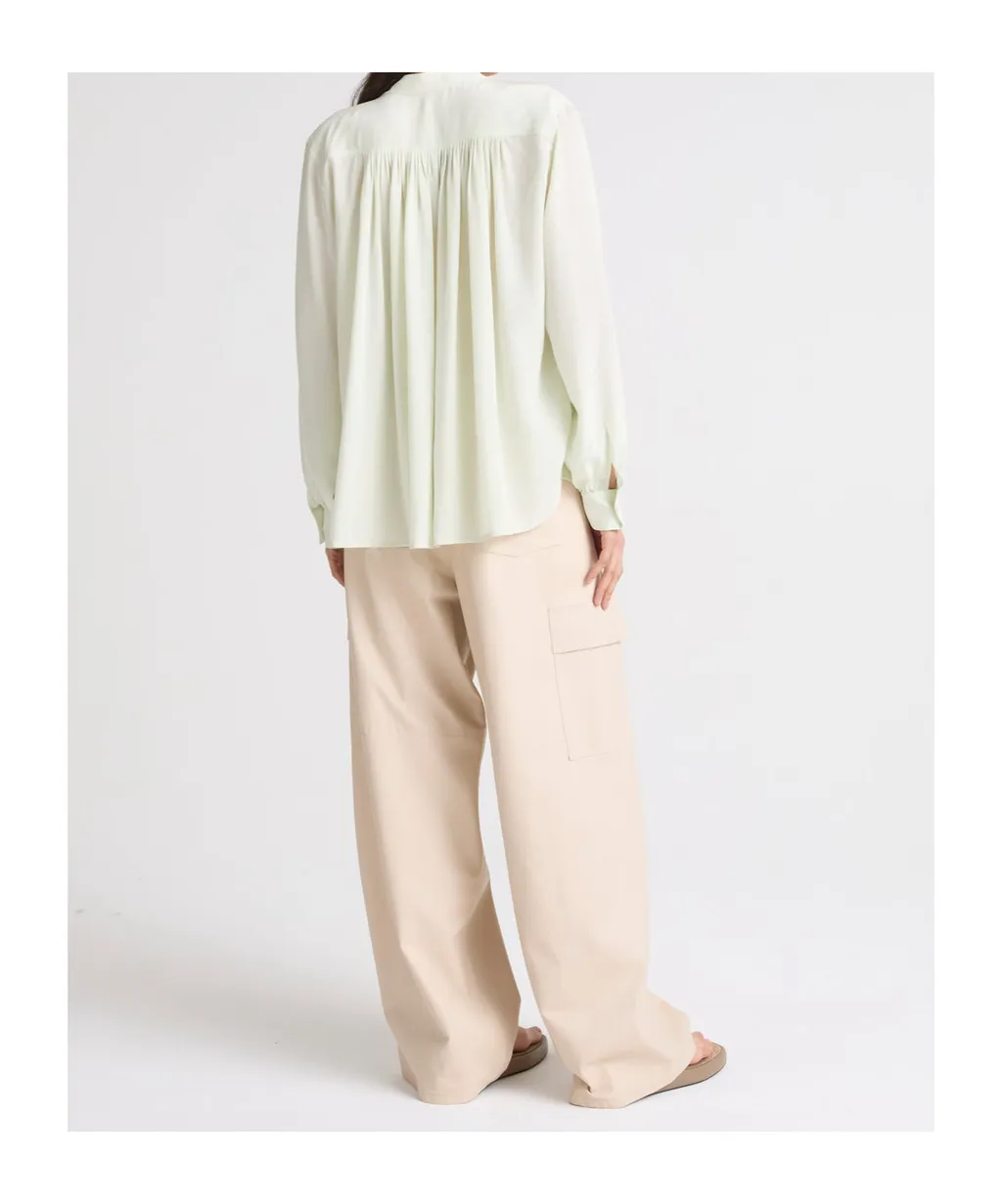 Pleated Silk Shirt