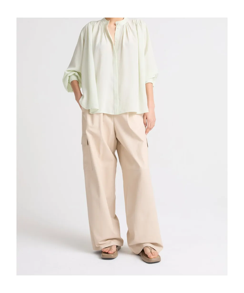 Pleated Silk Shirt