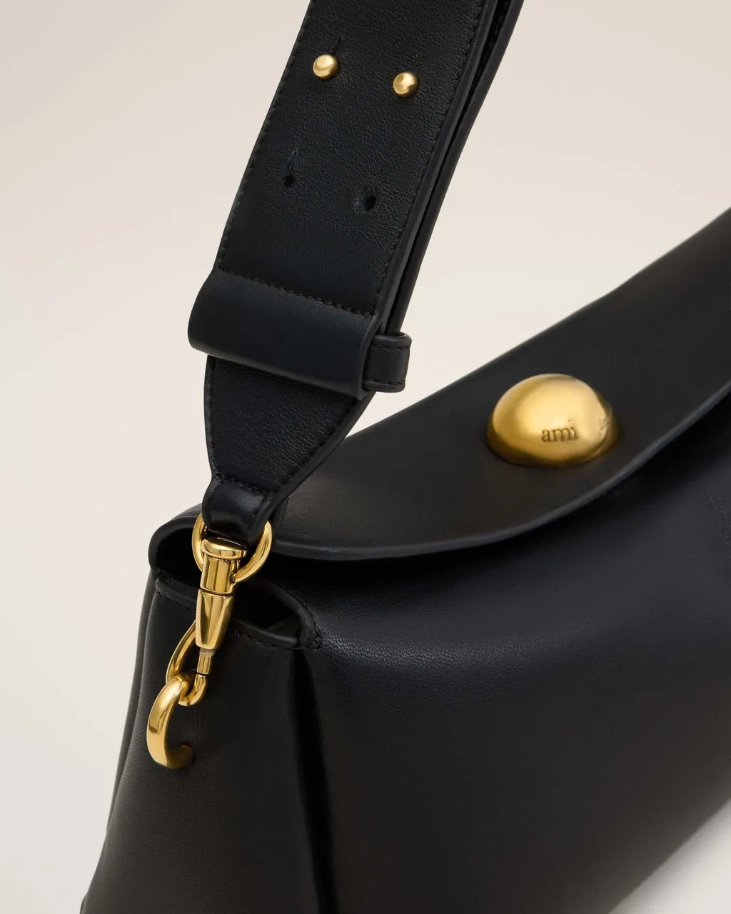 Ami Paris Logo Engraved Shoulder Bag