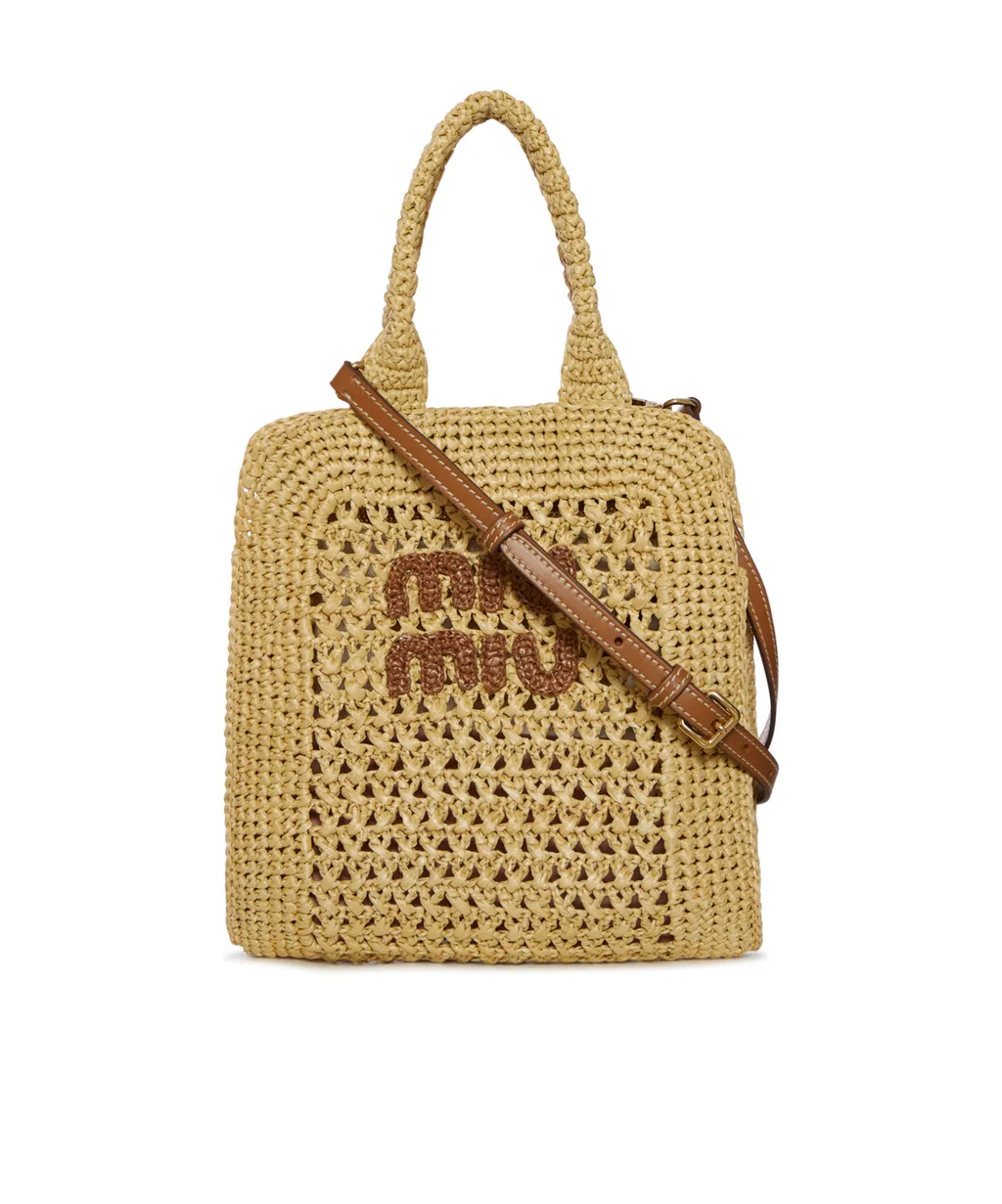 Raffia-Effect Woven Tote Bag