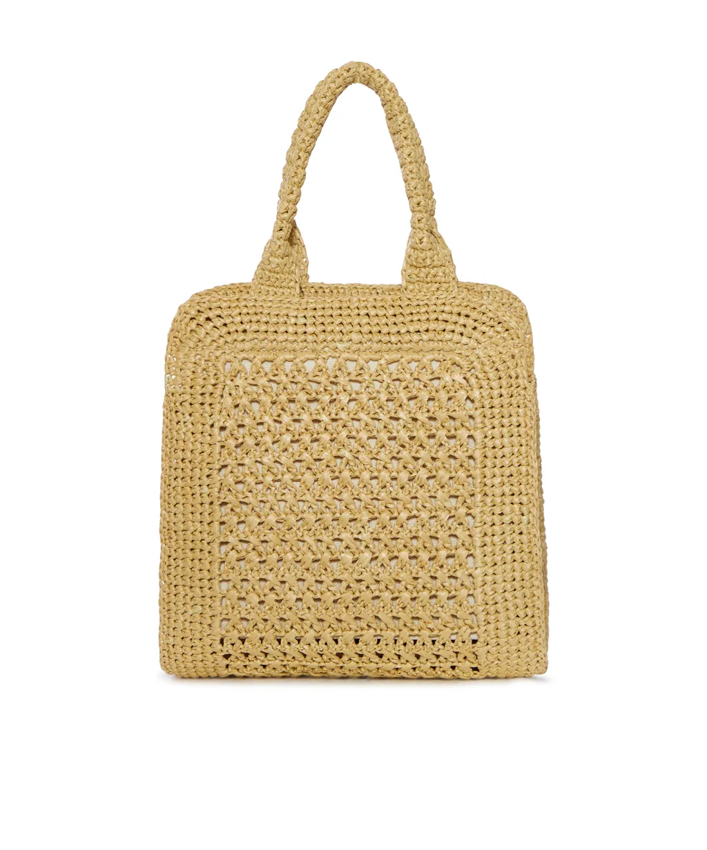Raffia-Effect Woven Tote Bag