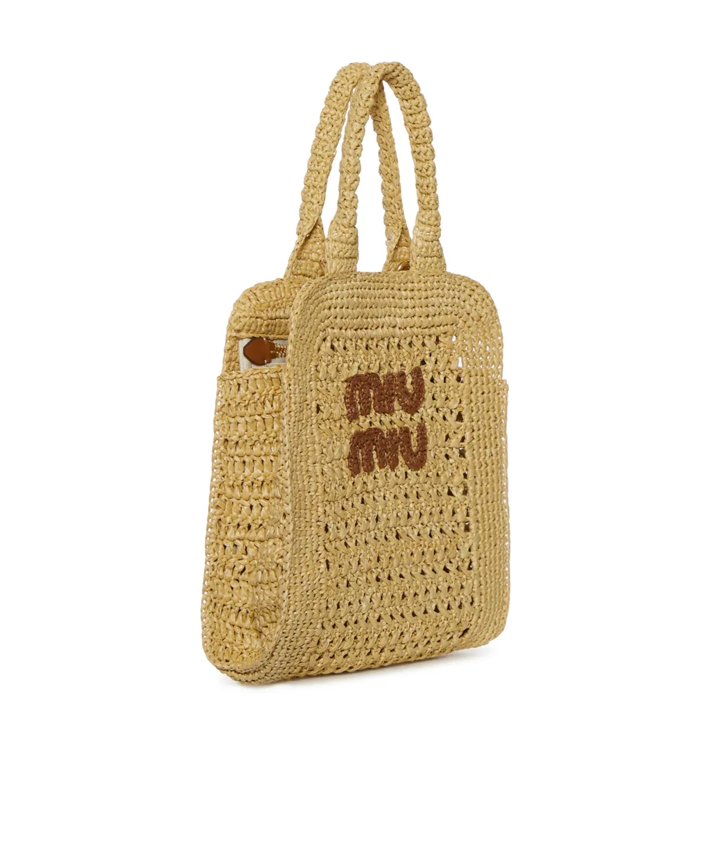 Raffia-Effect Woven Tote Bag